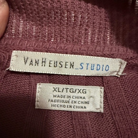 Van Heusen Women's Ruffled Cardigan in Plum - Picture 4 of 5